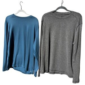 REI Long Sleeve Shirt Lot Mens XL Blue Gray Performance Minimalist Streetwear